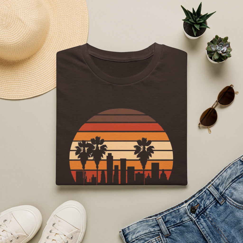 Los Angeles Sunset T-Shirt — Retro Palm Tree Skyline Tee
