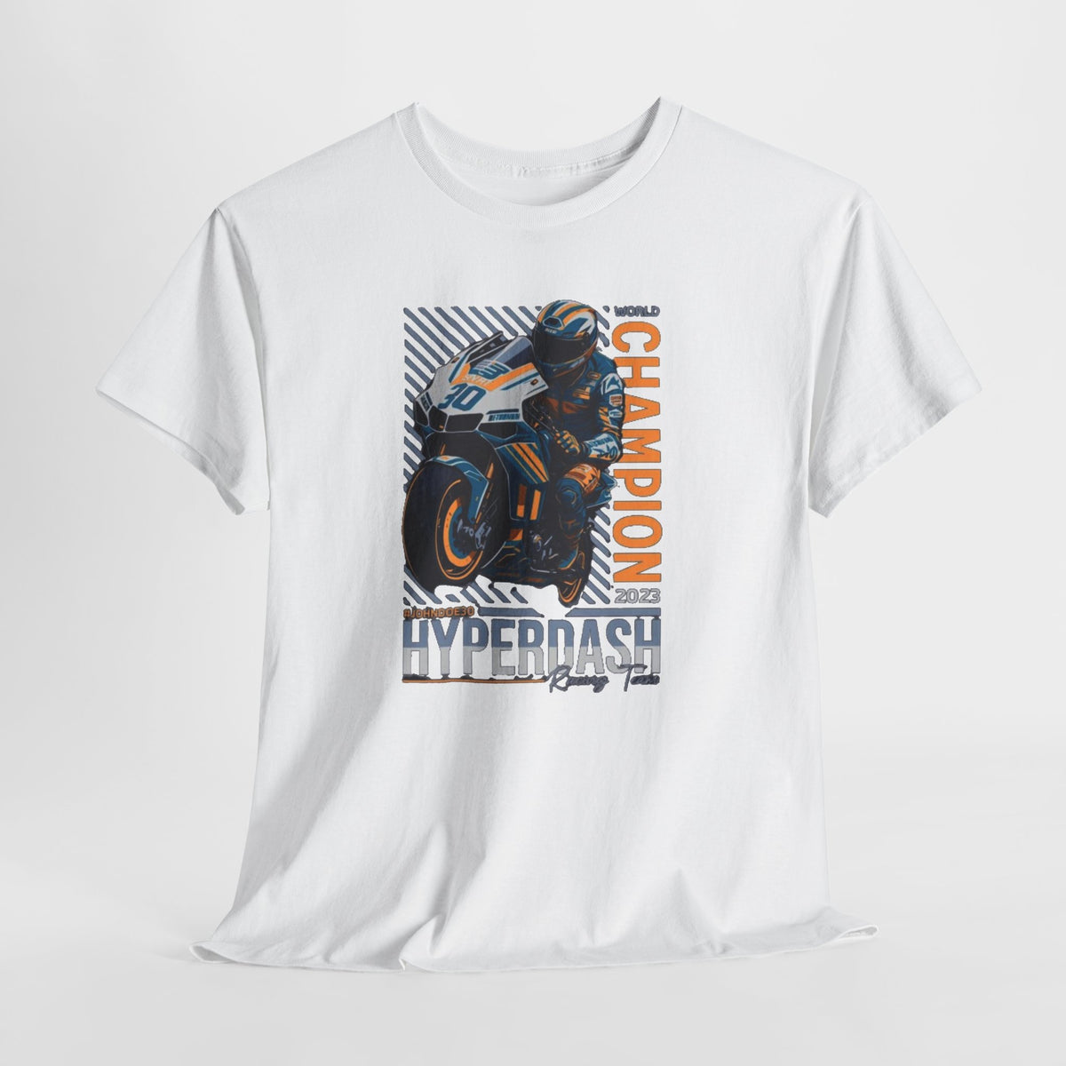 Motorcycle Champion Tee — Hyperdash Racing Graphic T‑Shirt