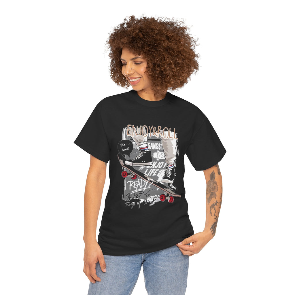 Skateboard Graphic Tee — "Ready to Roll" Vintage Skate Life Shirt