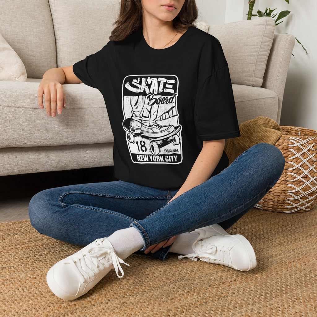Skateboard Graphic T‑Shirt — NYC Skate Crew Vintage Logo