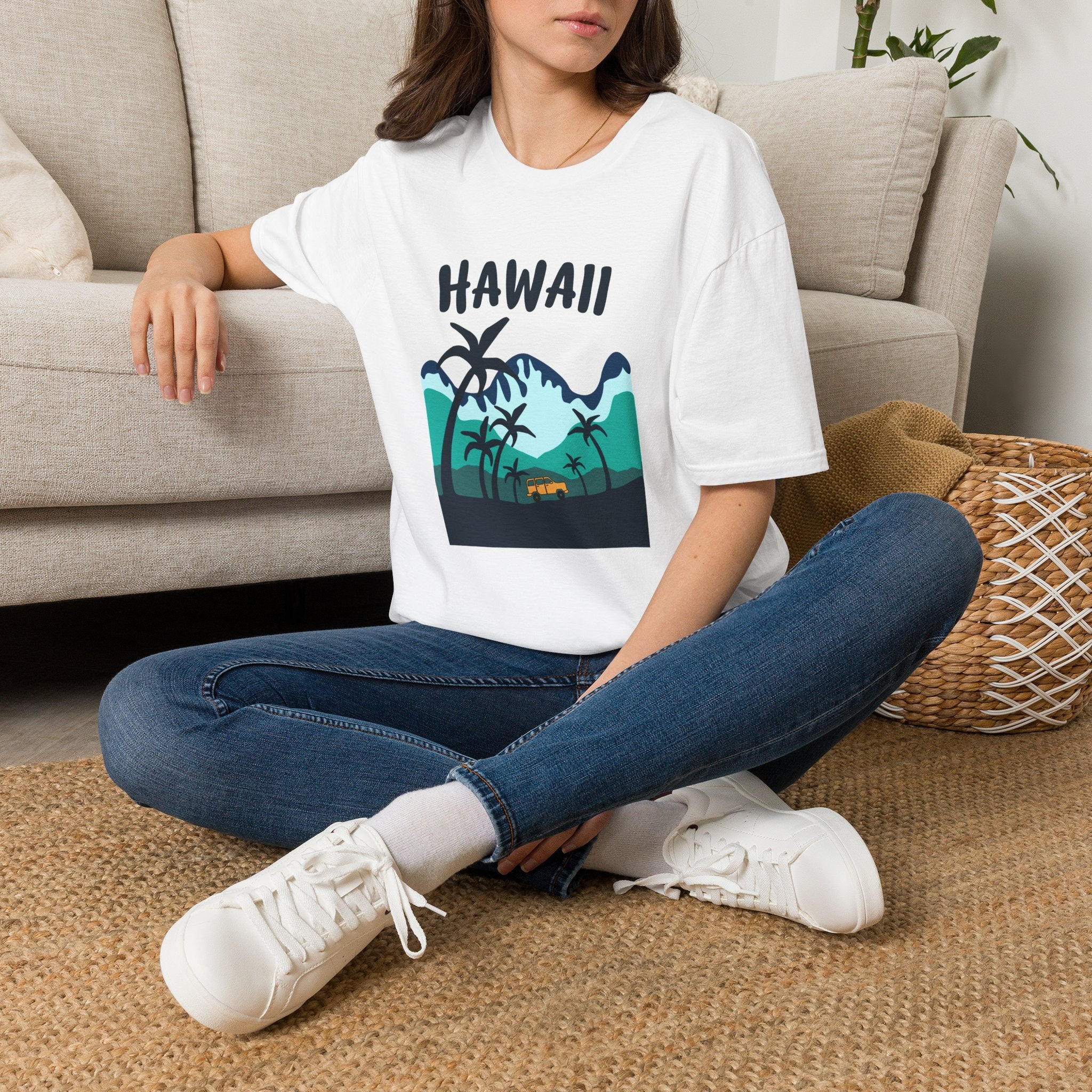Hawaii Palm Beach T-Shirt — Tropical Sunset Graphic Tee