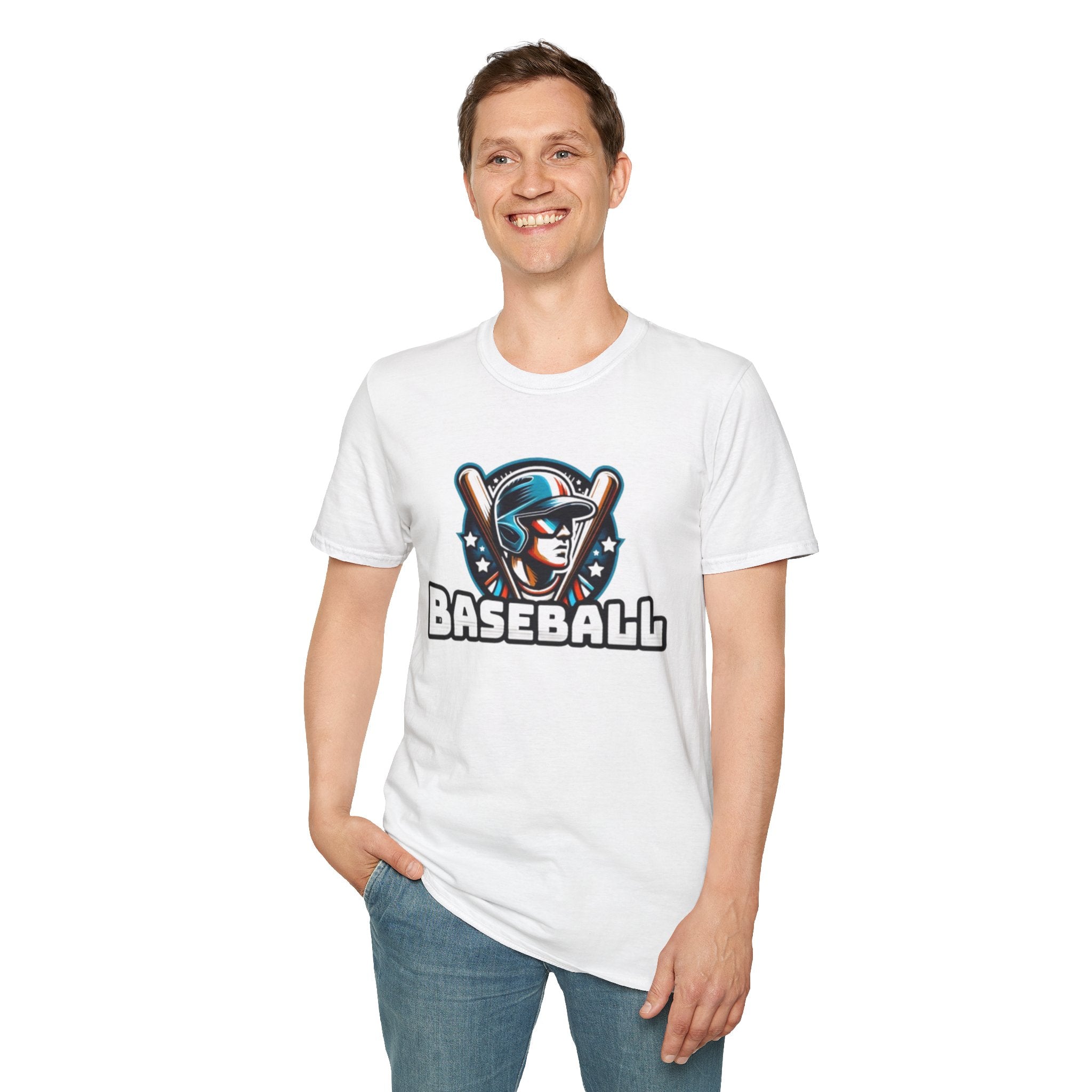 Baseball Player Graphic T-Shirt — Retro Helmet & Bats Sports Tee
