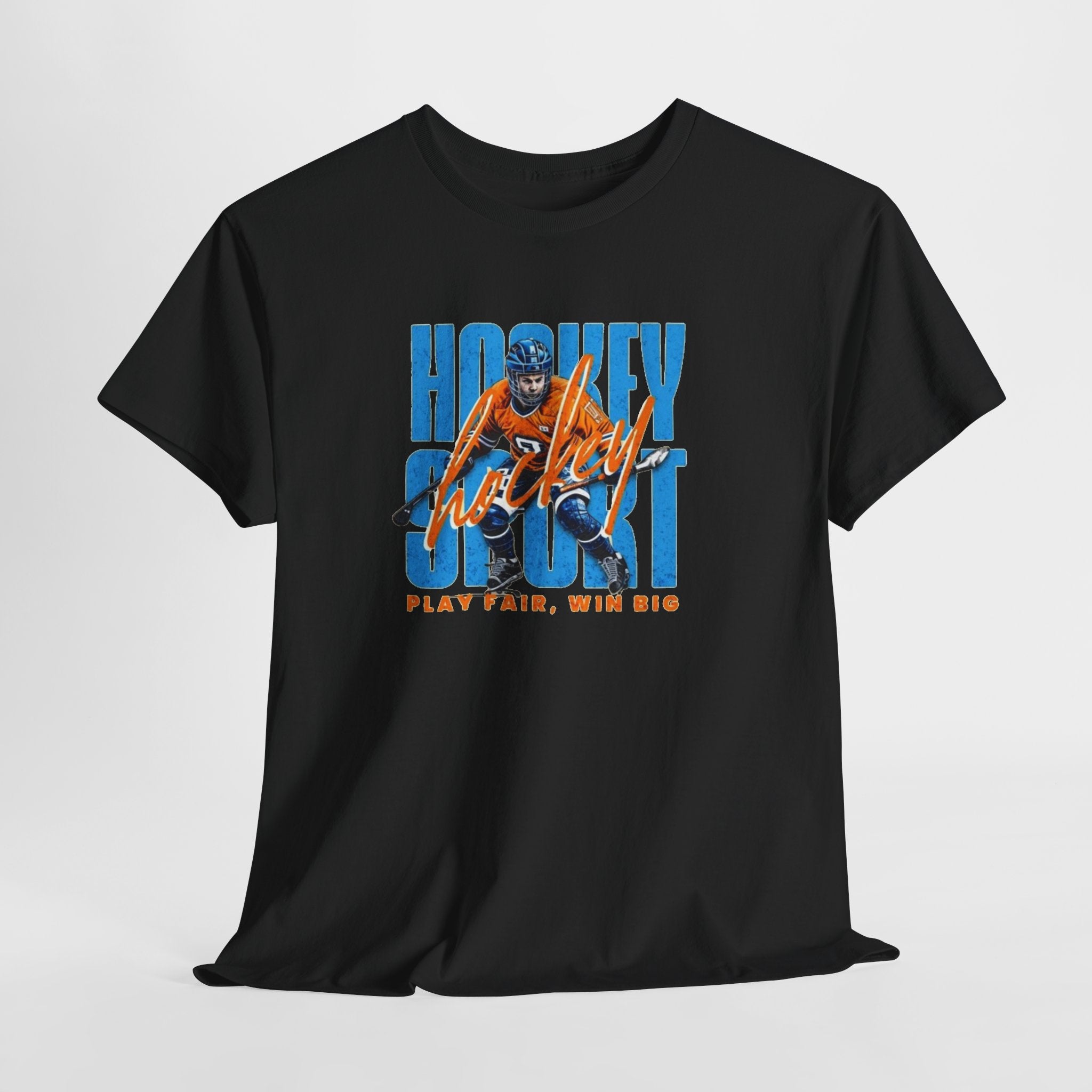 Hockey Spirit Tee — 'Play Fair, Win Big' Retro Hockey Player T-Shirt