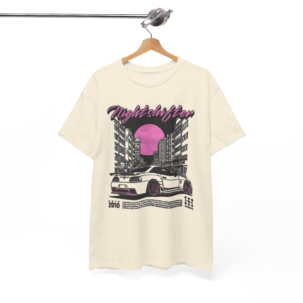 Night Shifter Tee — Retro Neon Racecar Streetwear