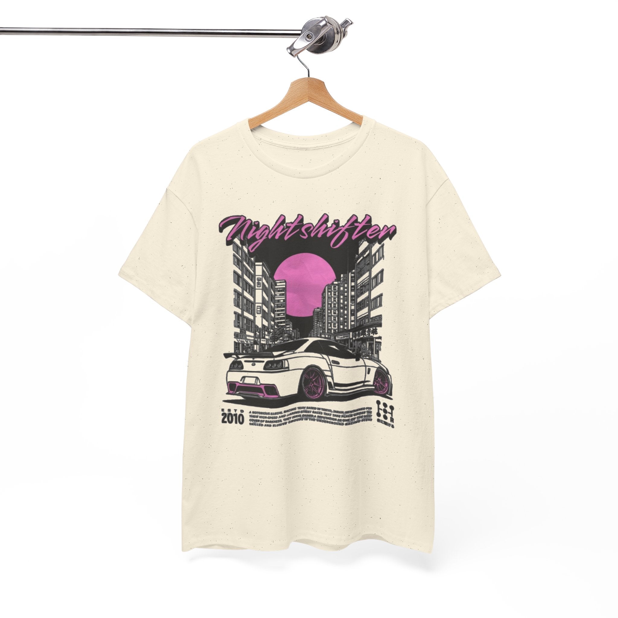 Night Shifter Tee — Retro Neon Racecar Streetwear