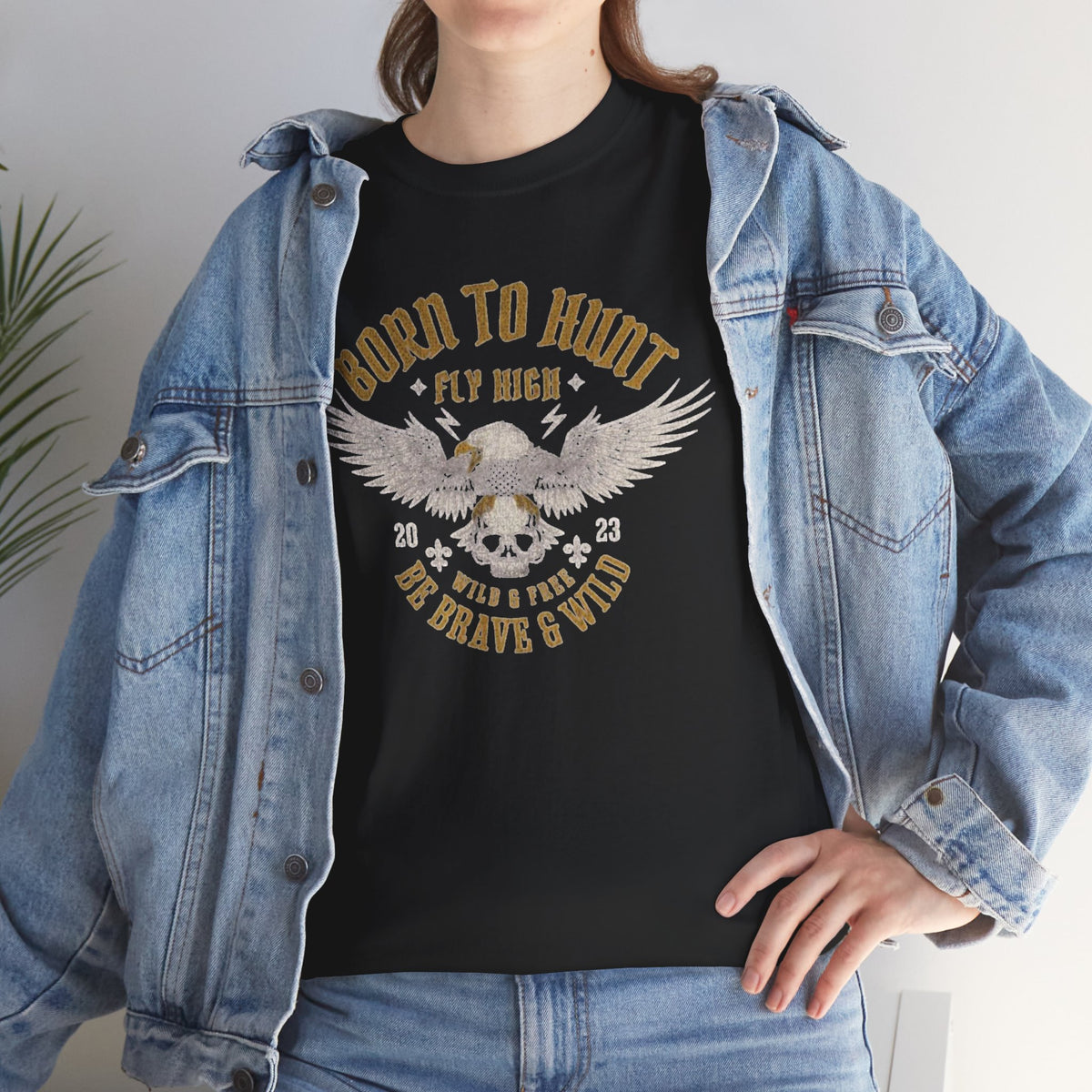 Born to Hunt Tee — Wings, Skull & ‘Born to Hunt’ Graphic Shirt for Hunters