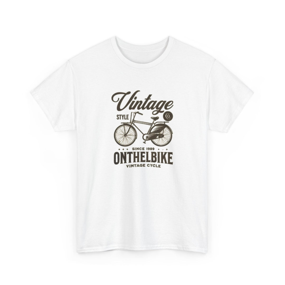 Vintage Bicycle Tee - "Vintage On The Bike" Retro Cycling Graphic T-Shirt