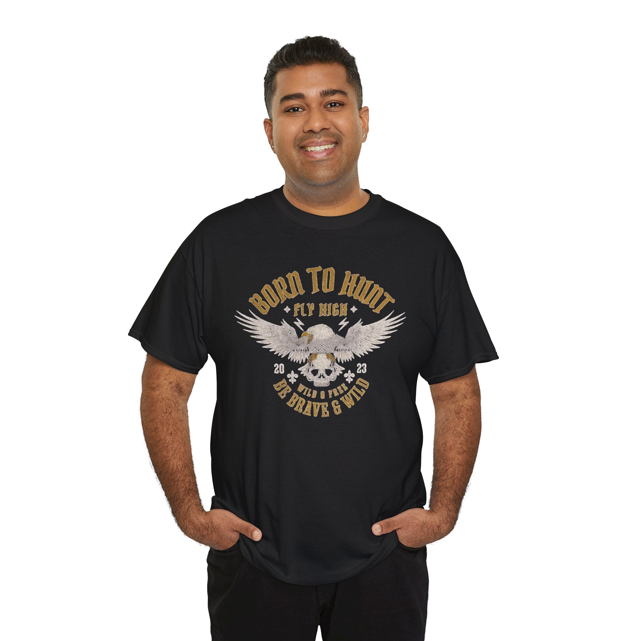 Born to Hunt Tee — Wings, Skull & ‘Born to Hunt’ Graphic Shirt for Hunters