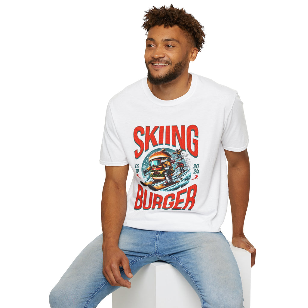 Skiing Burger T-Shirt — Retro Ski Helmet Graphic Tee