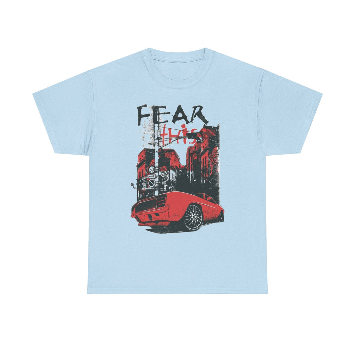 Retro Red Muscle Car City Street Racing T‑Shirt