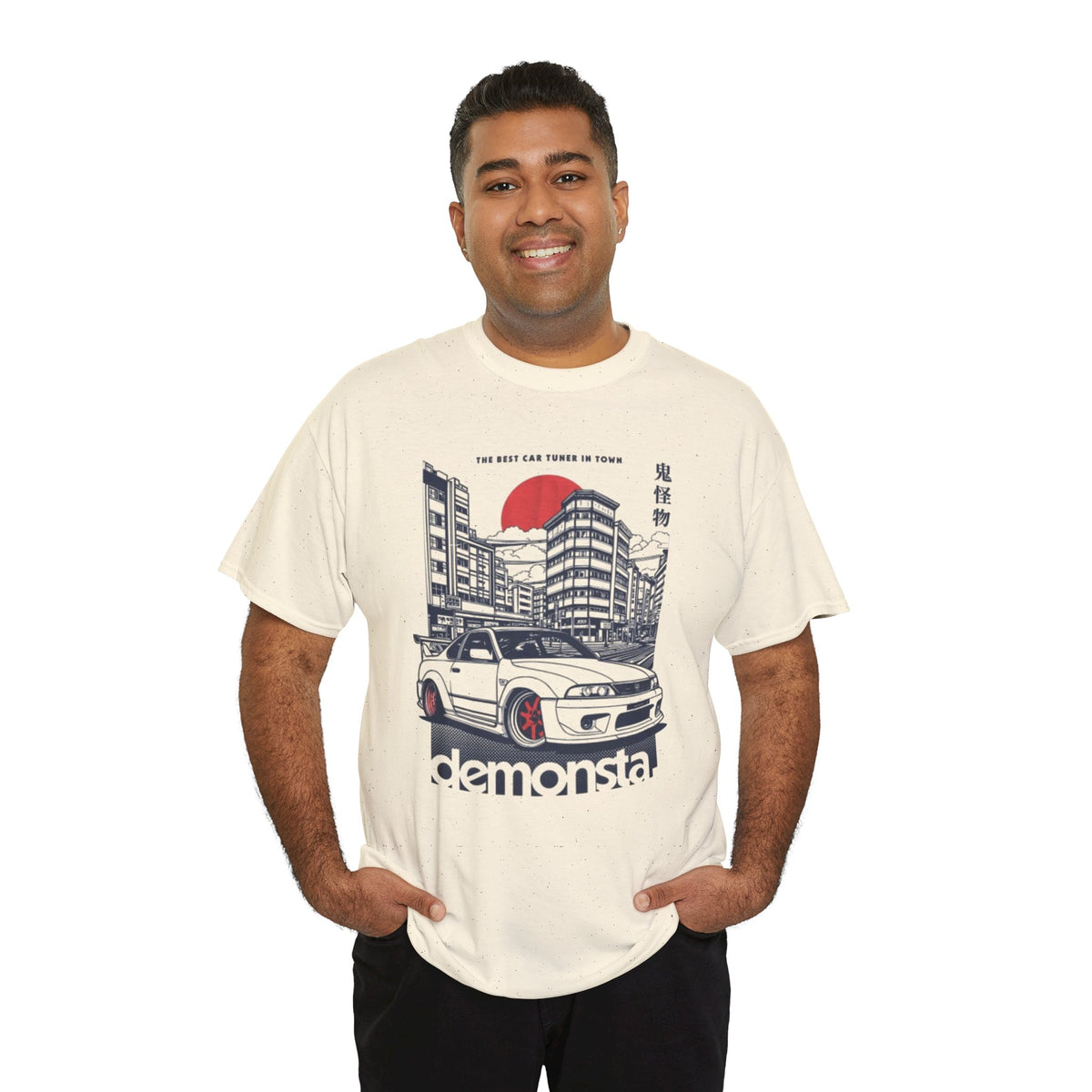 JDM Skyline Car Tee — "demonsta" Japanese Street Racing Graphic Shirt
