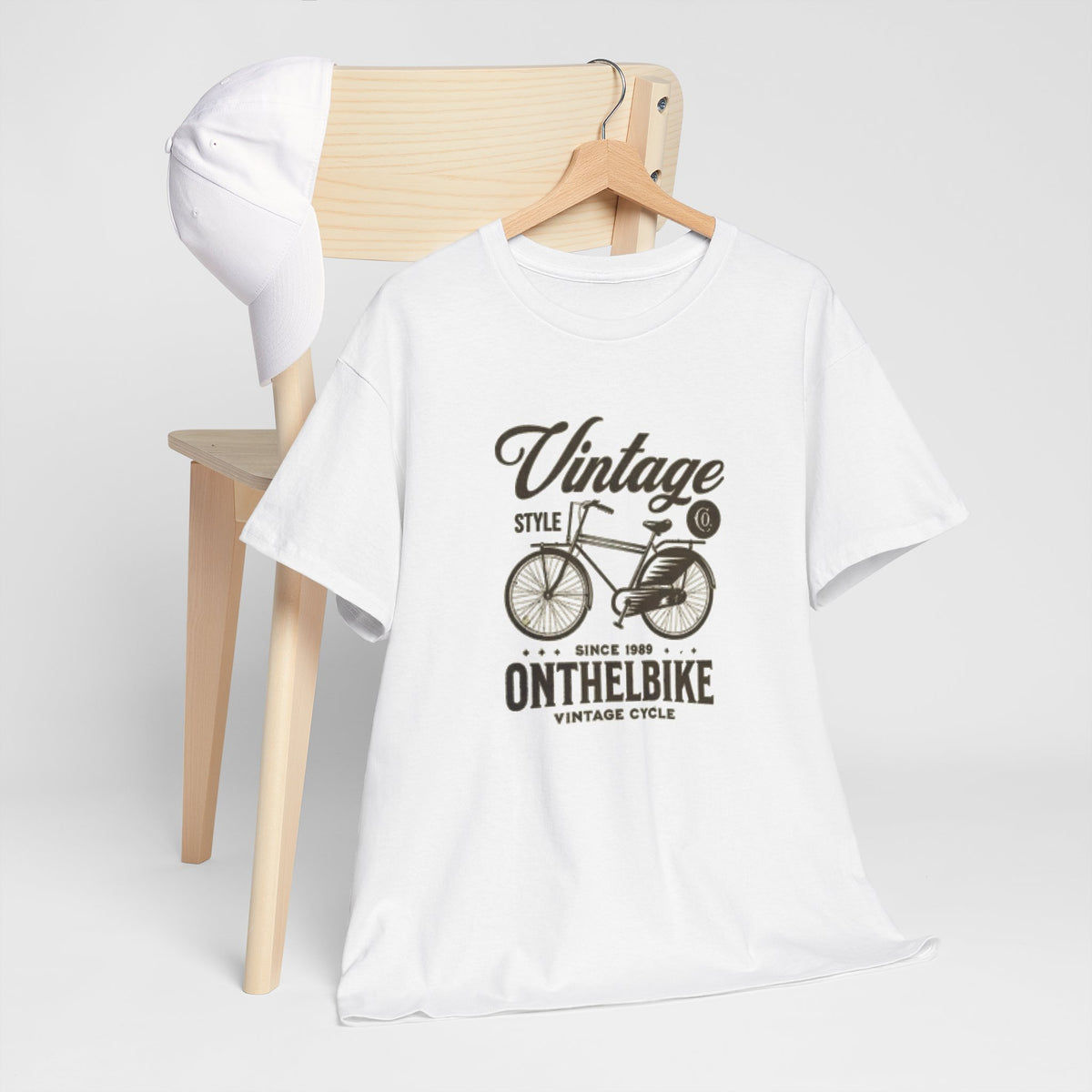 Vintage Bicycle Tee - "Vintage On The Bike" Retro Cycling Graphic T-Shirt