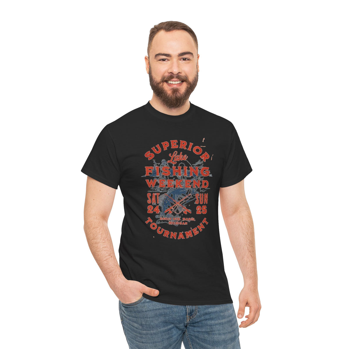 Fishing Tournament Tee — "Superior Lake Fishing Weekend" Vintage Fishing Shirt