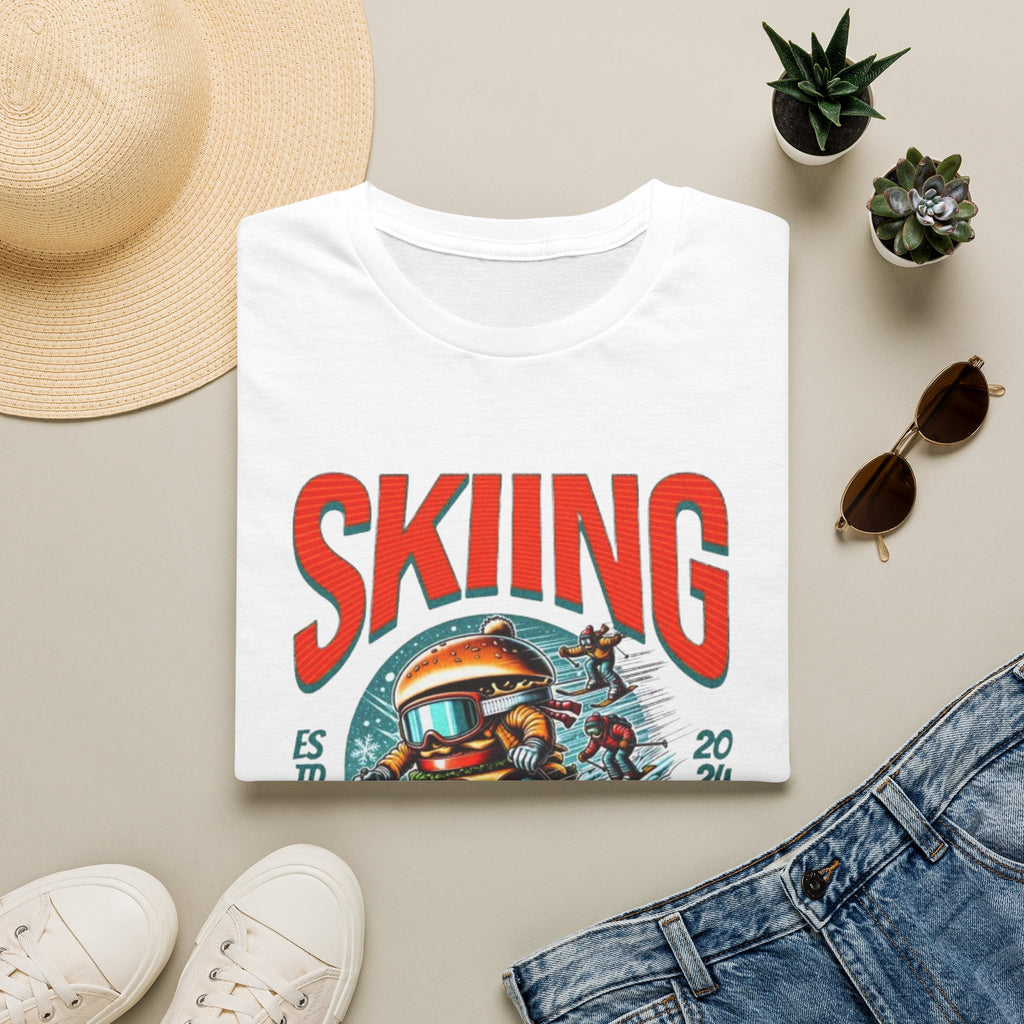 Skiing Burger T-Shirt — Retro Ski Helmet Graphic Tee
