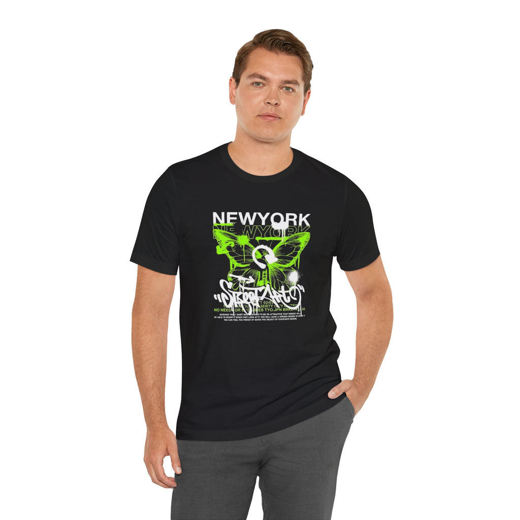 New York Graffiti Butterfly Tee — Street Skate Graphic T-Shirt