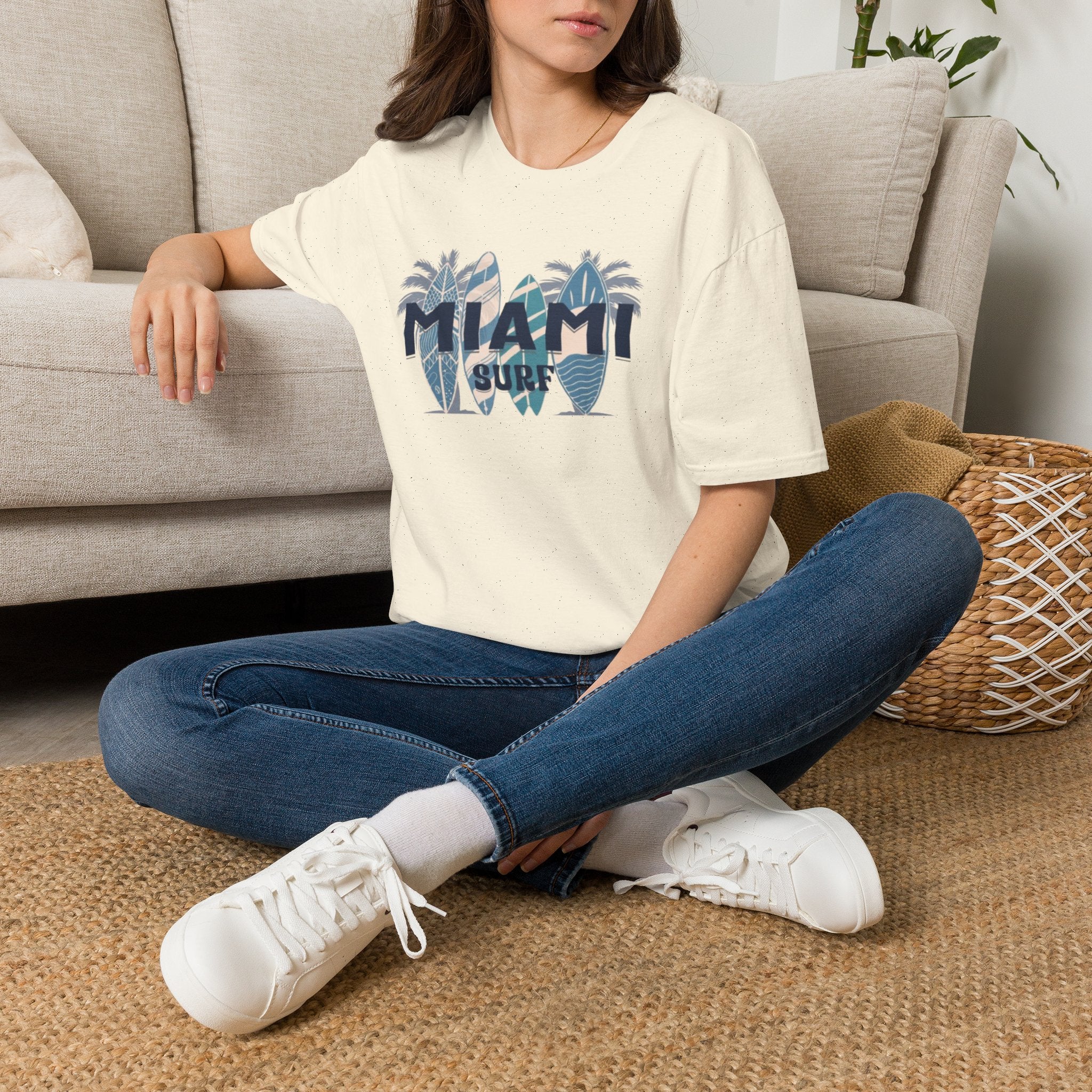 Miami Surf T-Shirt — Vintage Surfboard Palm Beach Tee