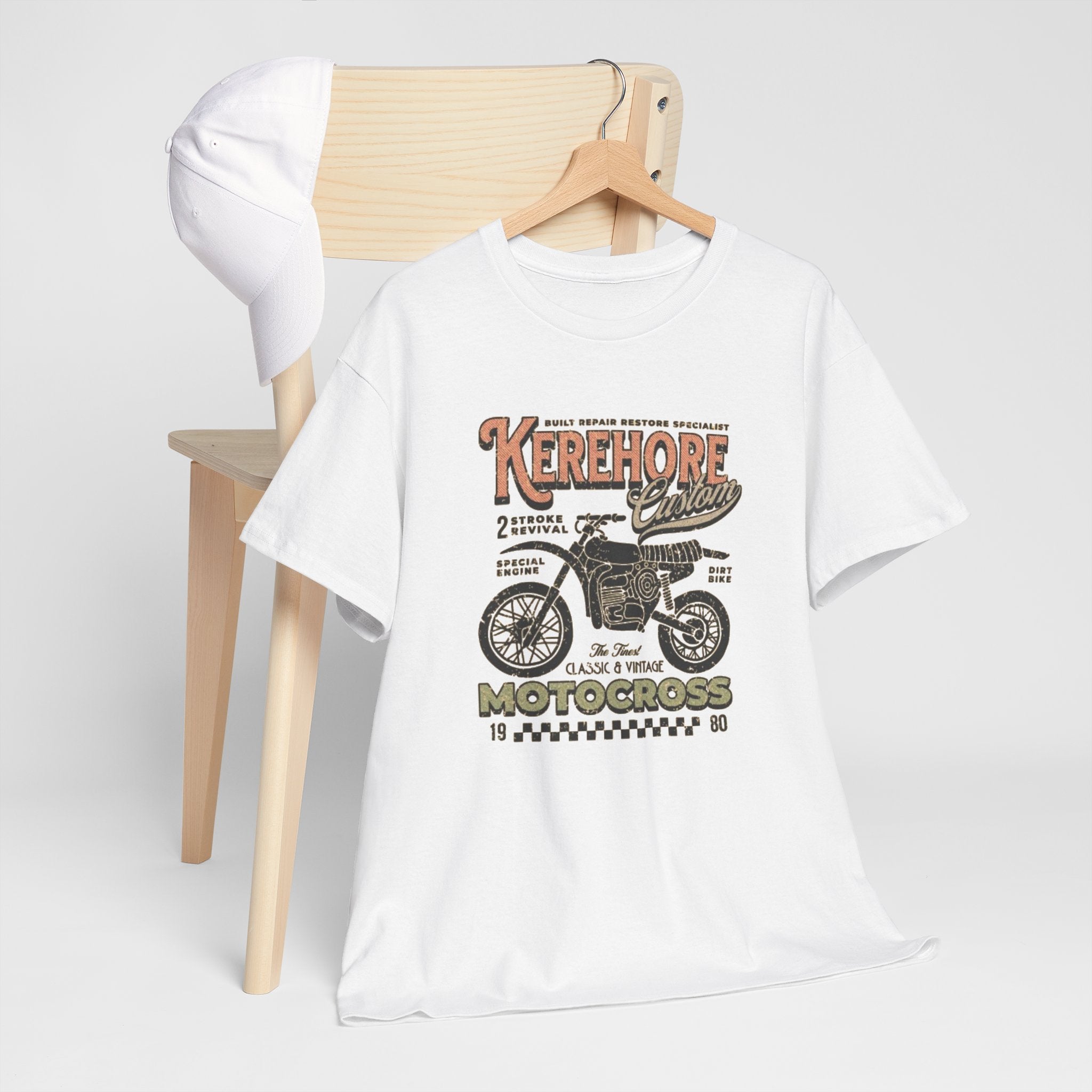 Kerehore Vintage Motocross Bike Tee — Retro Motorcycle Racing Graphic T-Shirt