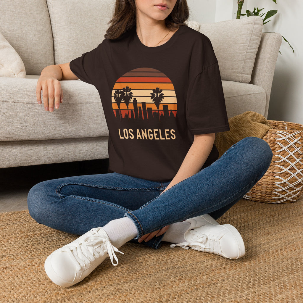 Los Angeles Sunset T-Shirt — Retro Palm Tree Skyline Tee