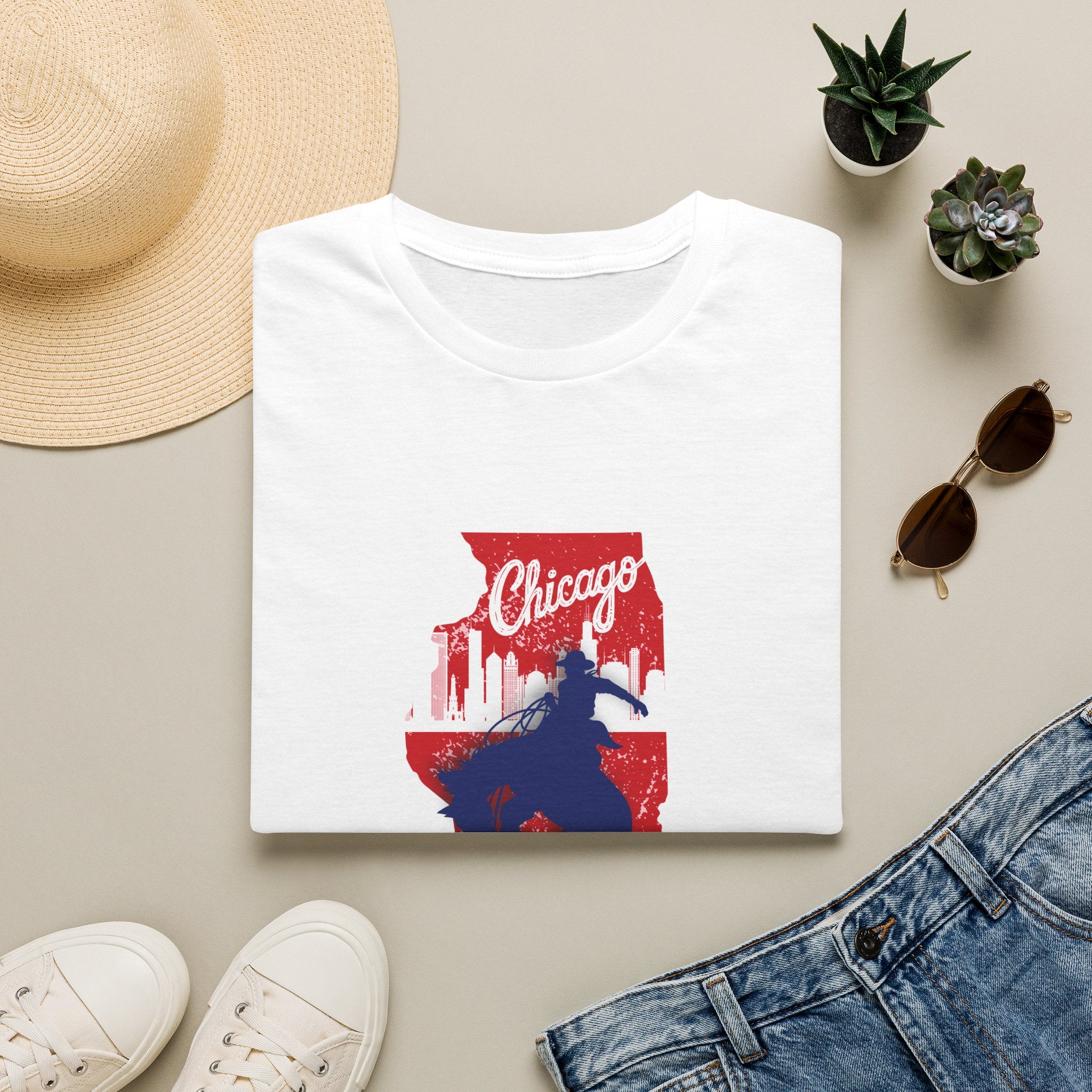 Chicago Skyline Horse Rider T-Shirt