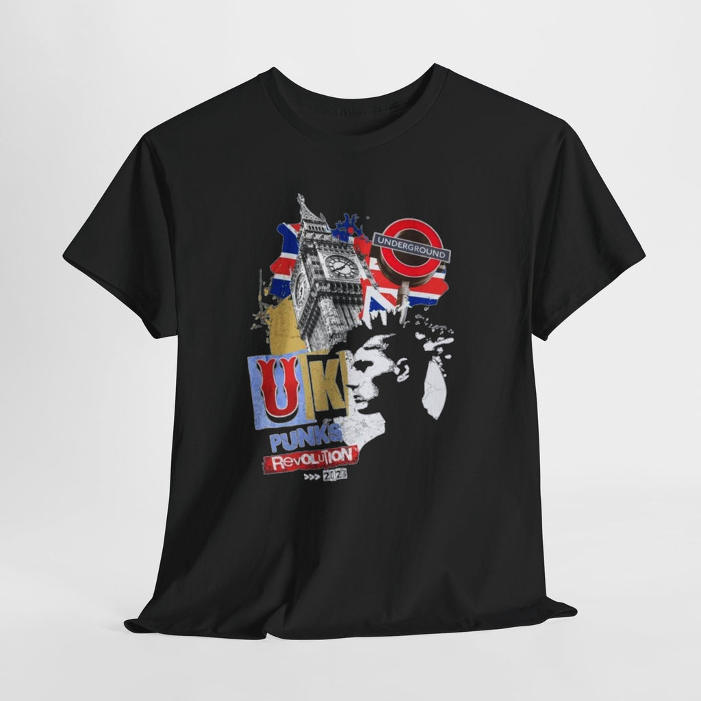 UK Punk Revolution Graphic Tee — Union Jack London Icons T‑Shirt
