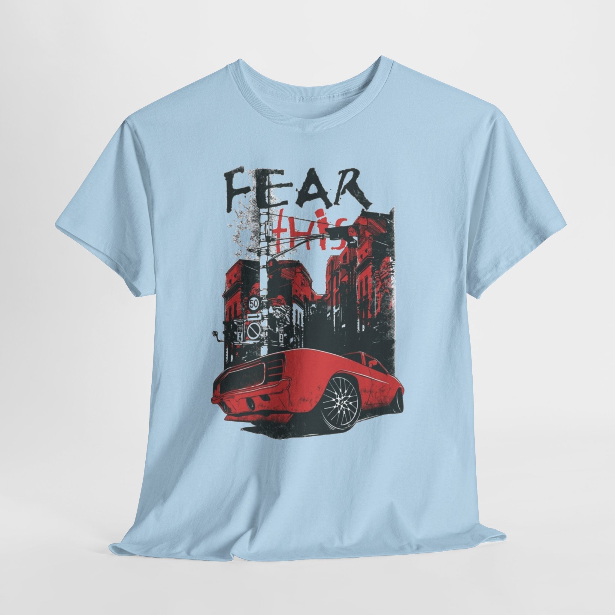 Retro Red Muscle Car City Street Racing T‑Shirt