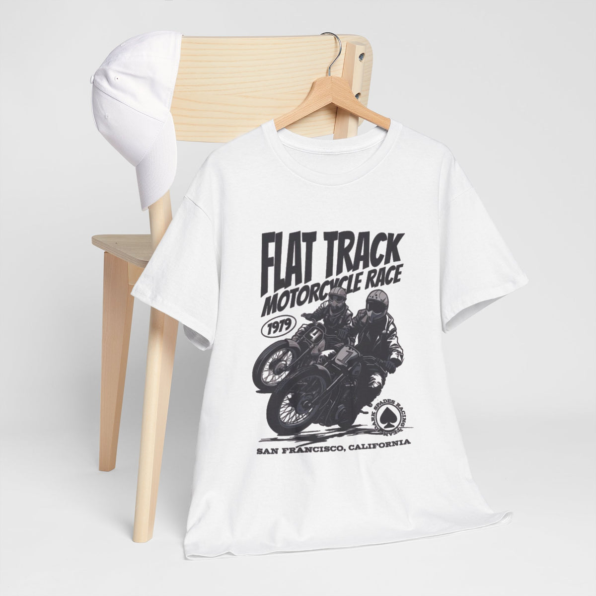 Flat Track Motorcycle Race Tee — Vintage San Francisco Moto Graphic T-Shirt