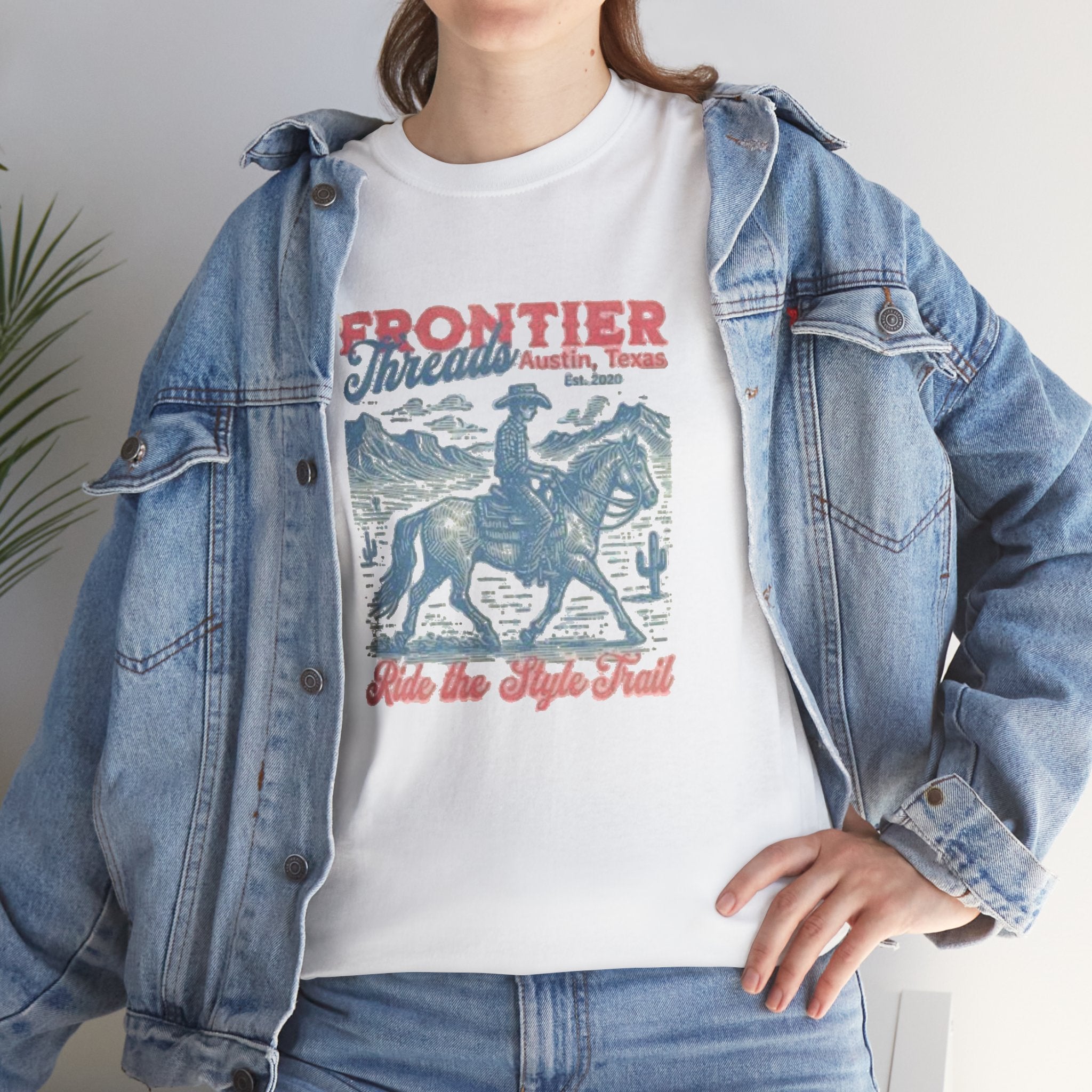 Frontier Trail Rider T-Shirt — Vintage Cowboy Western Graphic Tee