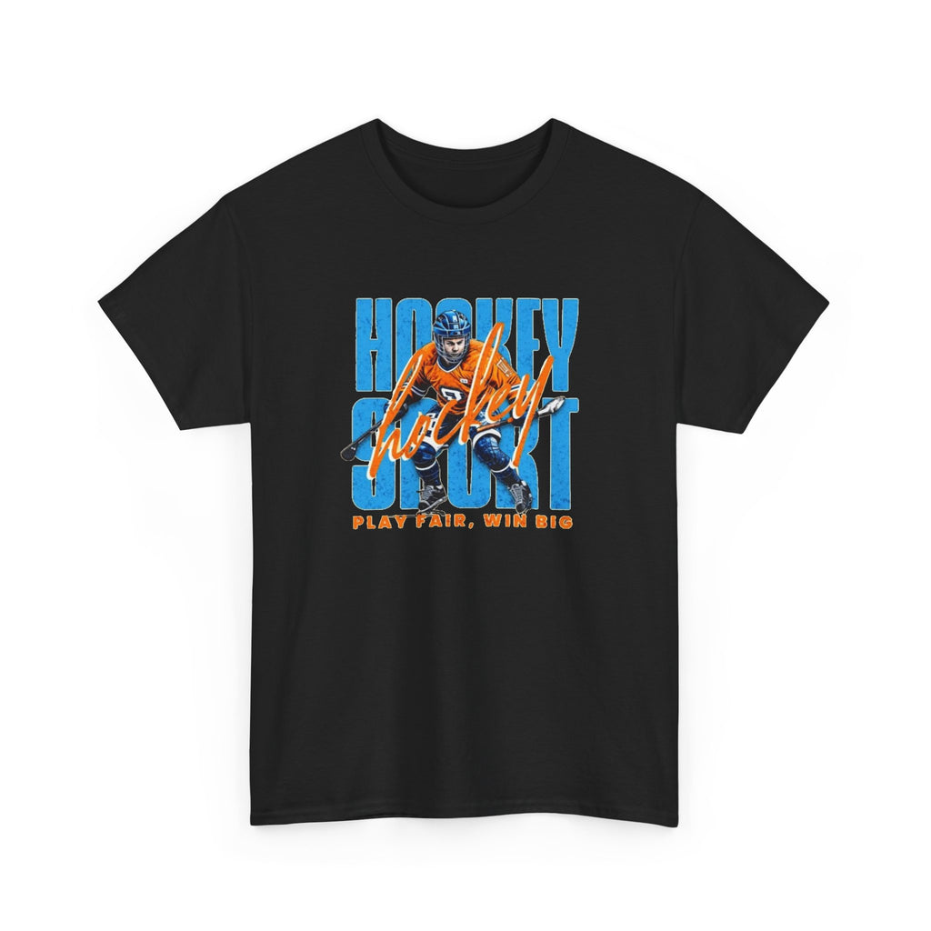 Hockey Spirit Tee — 'Play Fair, Win Big' Retro Hockey Player T-Shirt