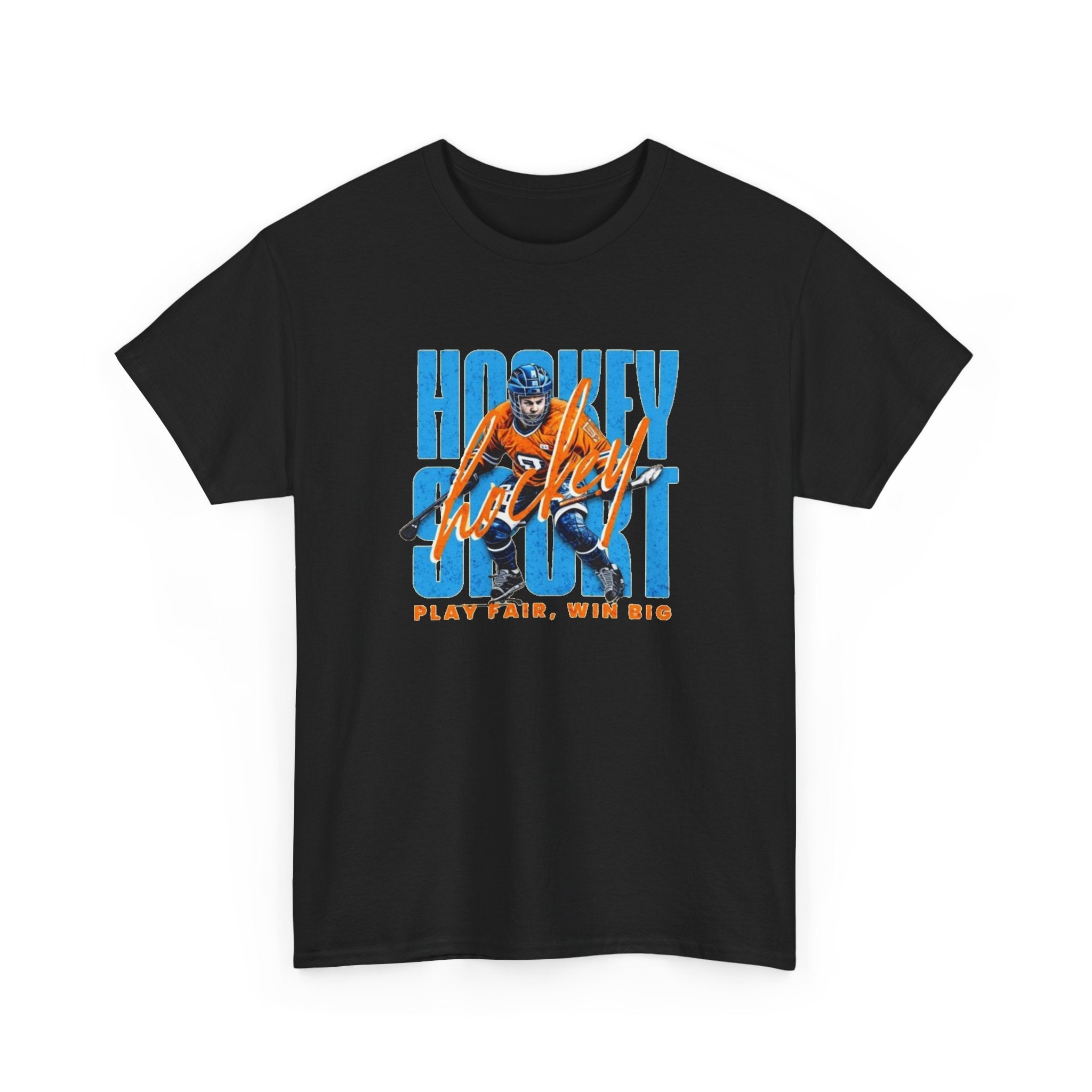 Hockey Spirit Tee — 'Play Fair, Win Big' Retro Hockey Player T-Shirt