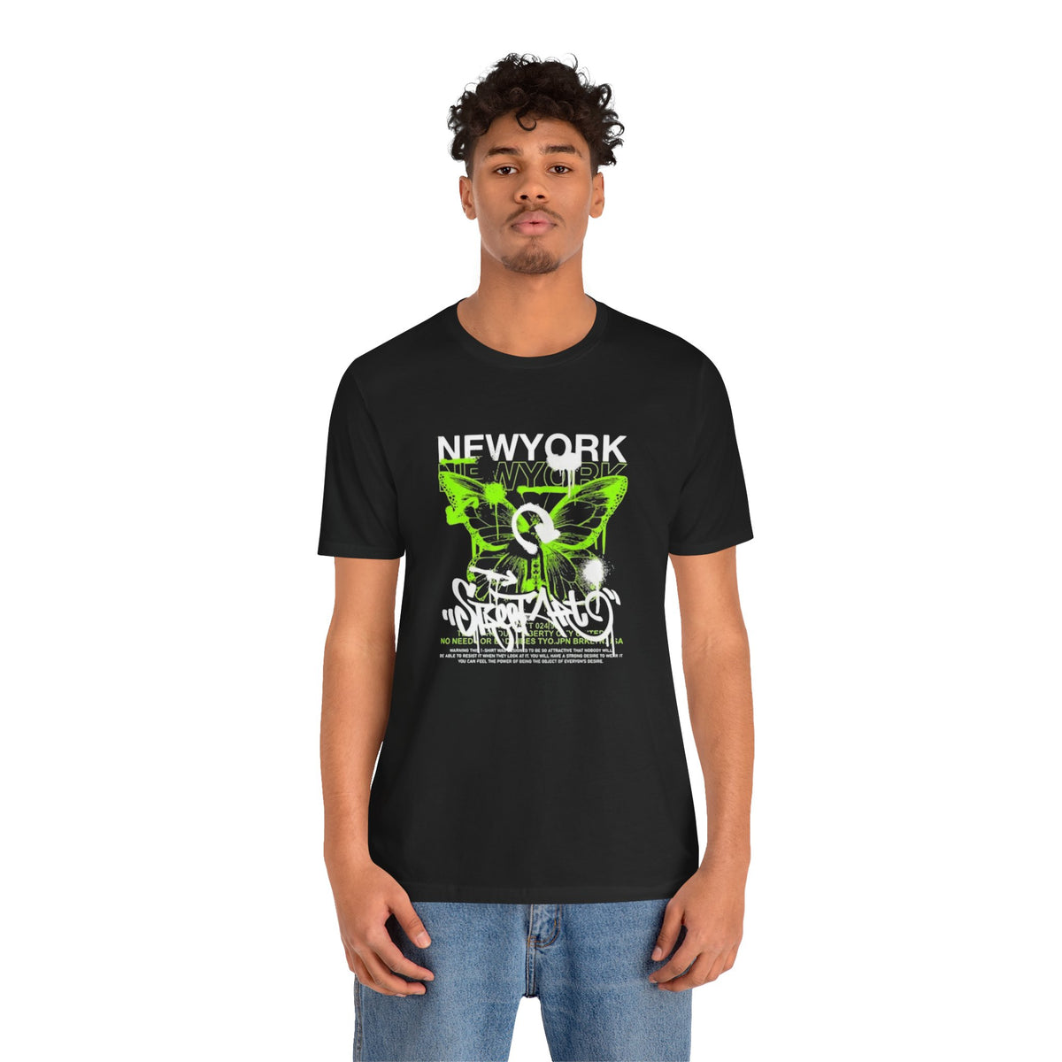New York Graffiti Butterfly Tee — Street Skate Graphic T-Shirt