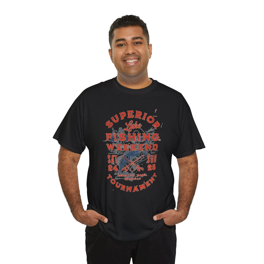 Fishing Tournament Tee — "Superior Lake Fishing Weekend" Vintage Fishing Shirt
