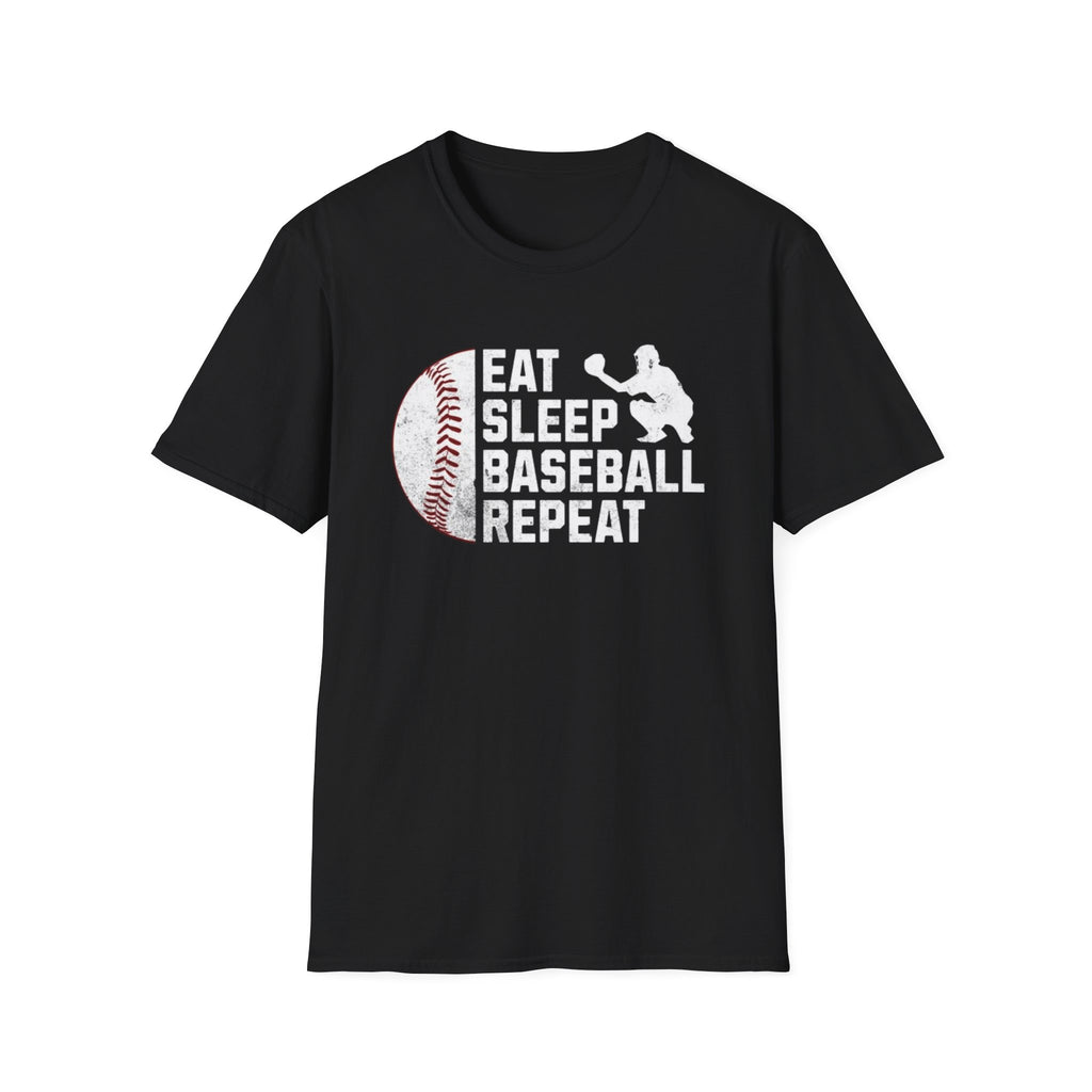 Eat Sleep Baseball Repeat T-Shirt — Baseball Fan Tee