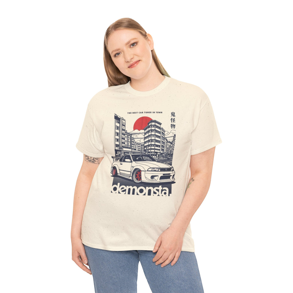 JDM Skyline Car Tee — "demonsta" Japanese Street Racing Graphic Shirt