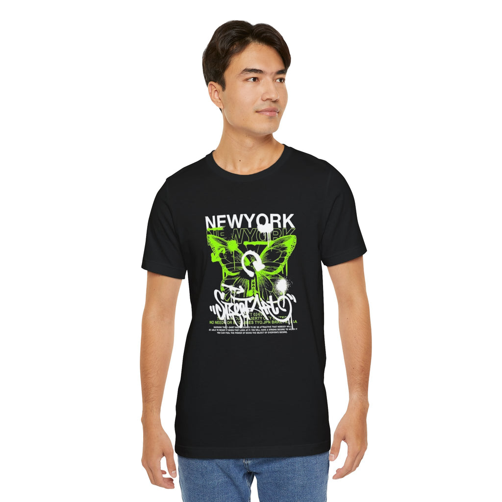 New York Graffiti Butterfly Tee — Street Skate Graphic T-Shirt