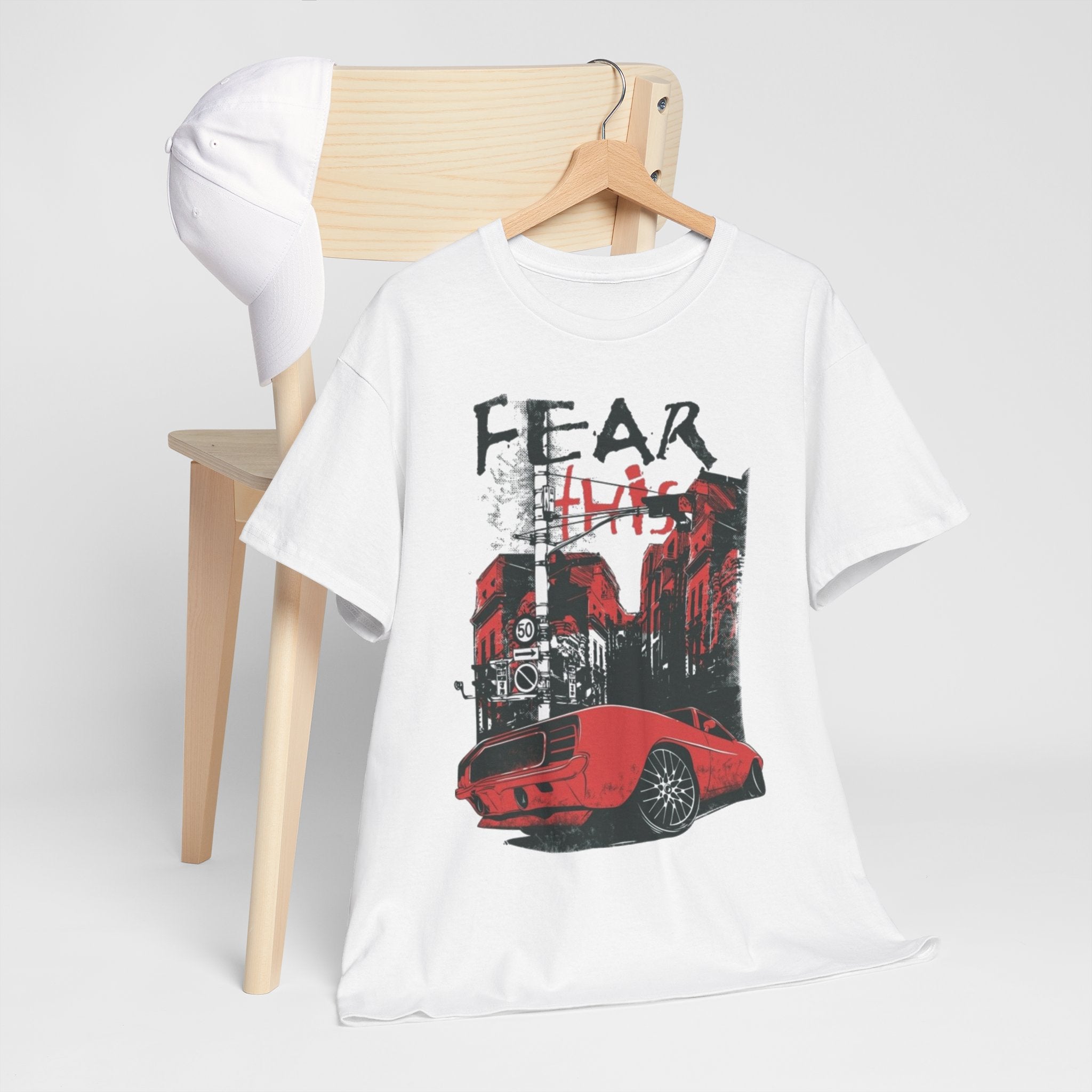 Retro Red Muscle Car City Street Racing T‑Shirt