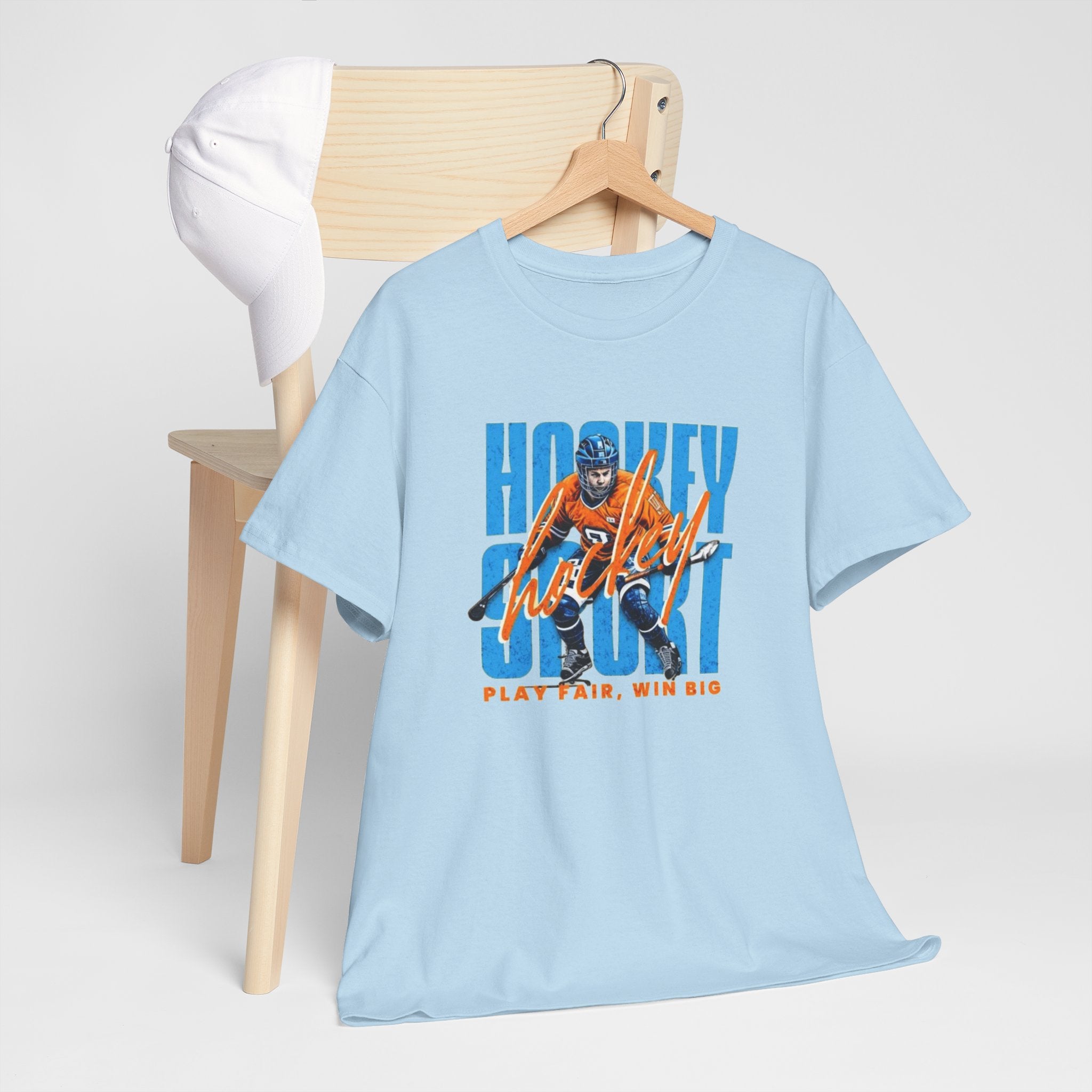 Hockey Spirit Tee — 'Play Fair, Win Big' Retro Hockey Player T-Shirt