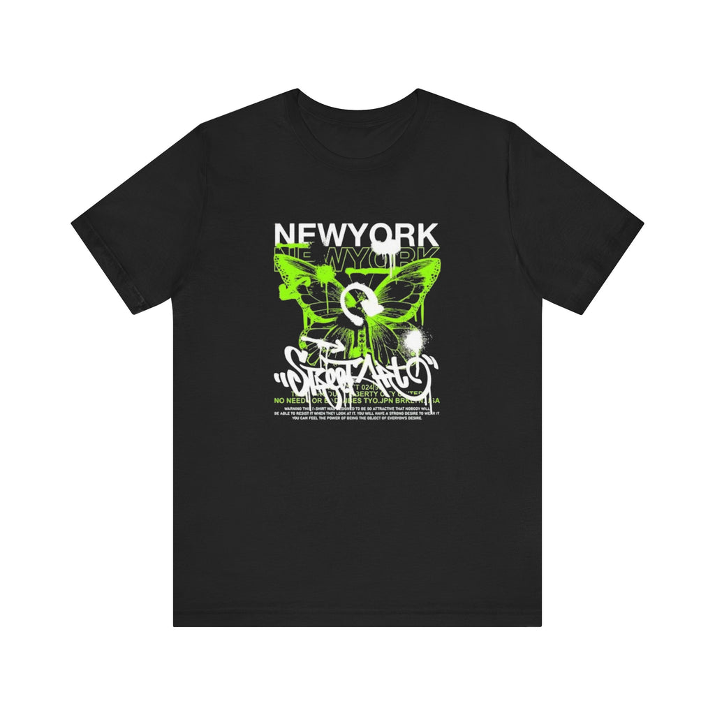New York Graffiti Butterfly Tee — Street Skate Graphic T-Shirt