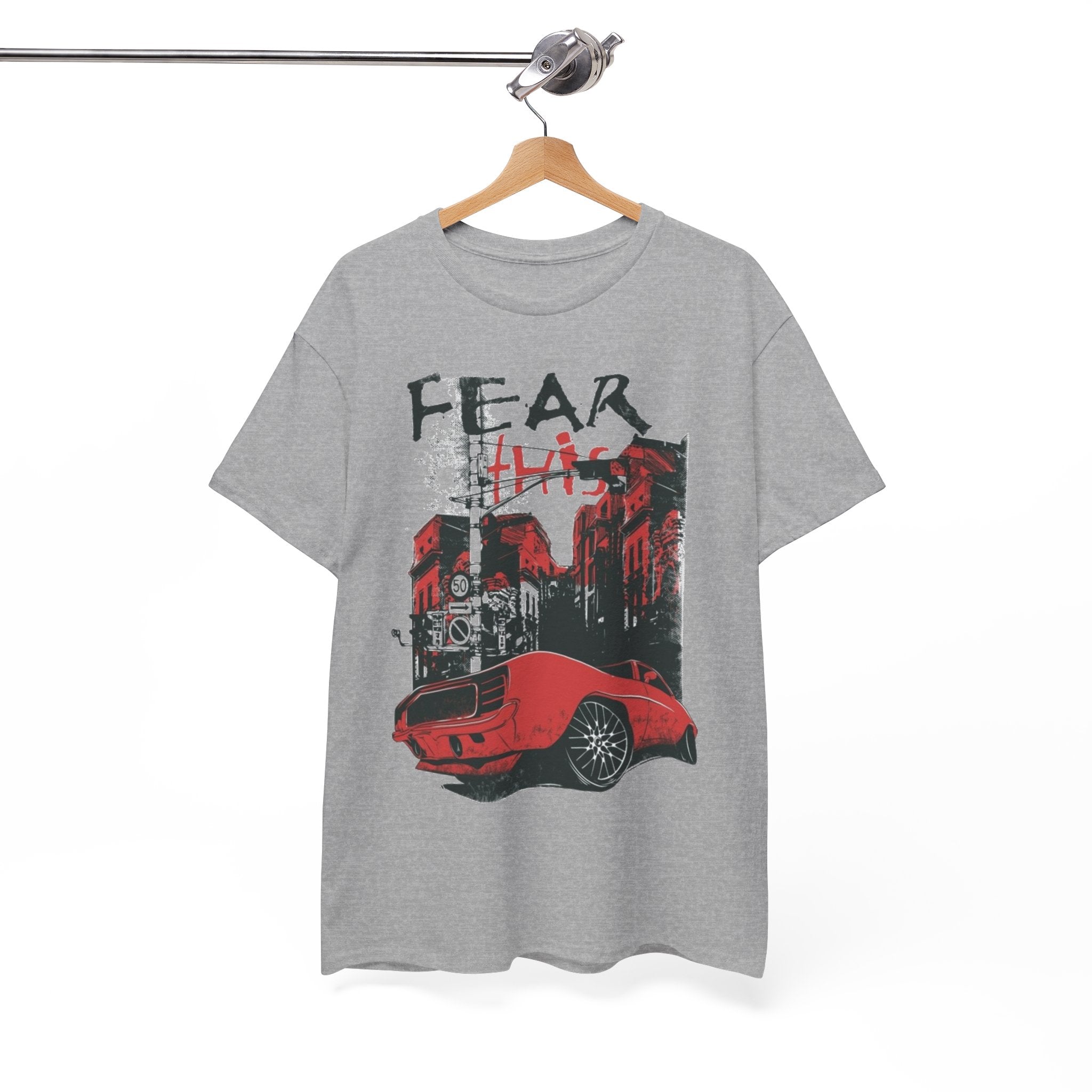 Retro Red Muscle Car City Street Racing T‑Shirt