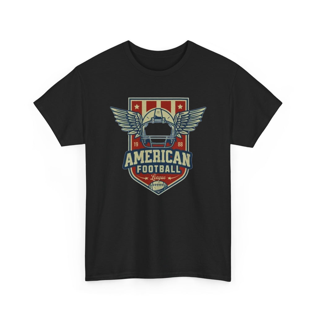 American Football Shield Tee — Vintage Helmet & Wings Graphic
