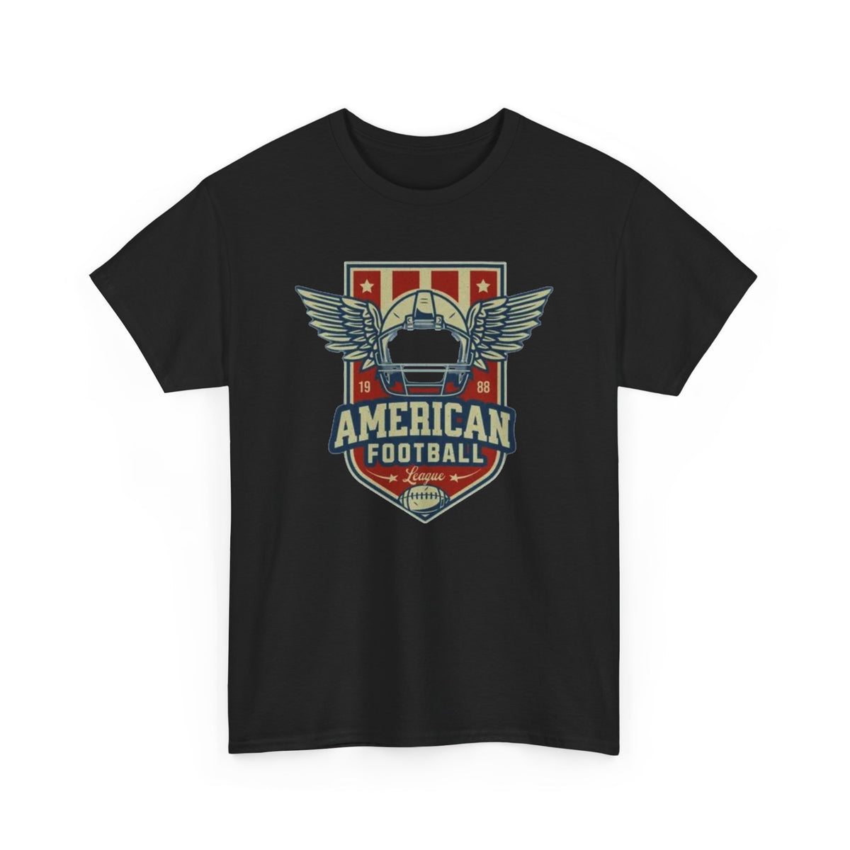 American Football Shield Tee — Vintage Helmet & Wings Graphic