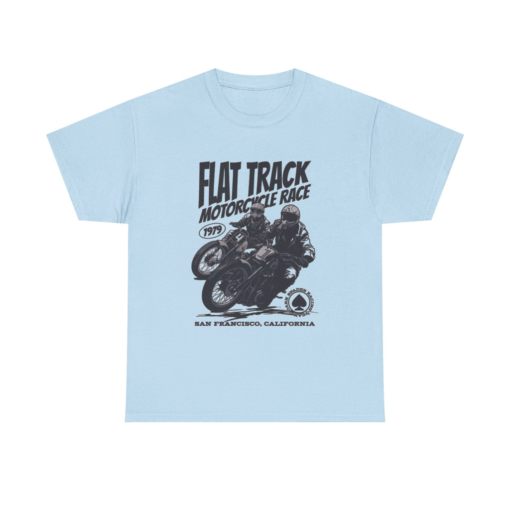 Flat Track Motorcycle Race Tee — Vintage San Francisco Moto Graphic T-Shirt