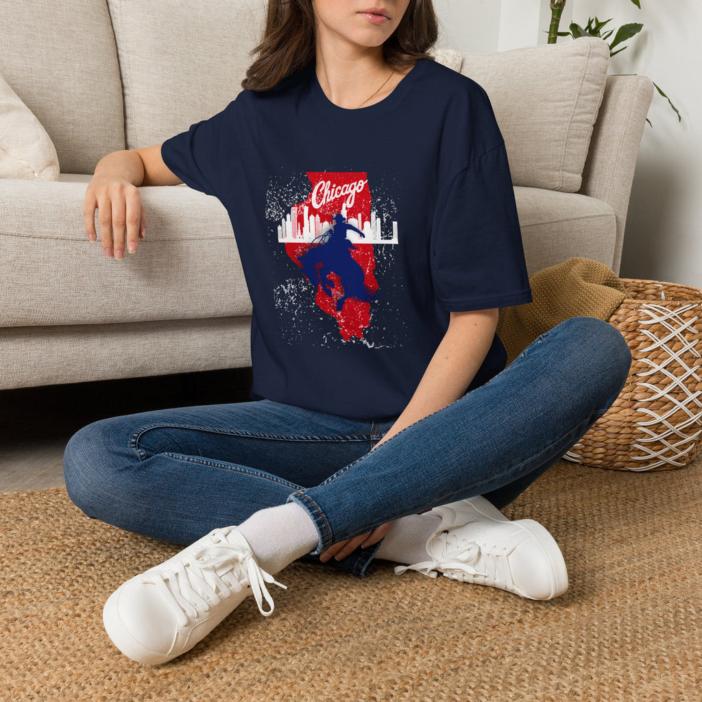 Chicago Skyline Horse Rider T-Shirt