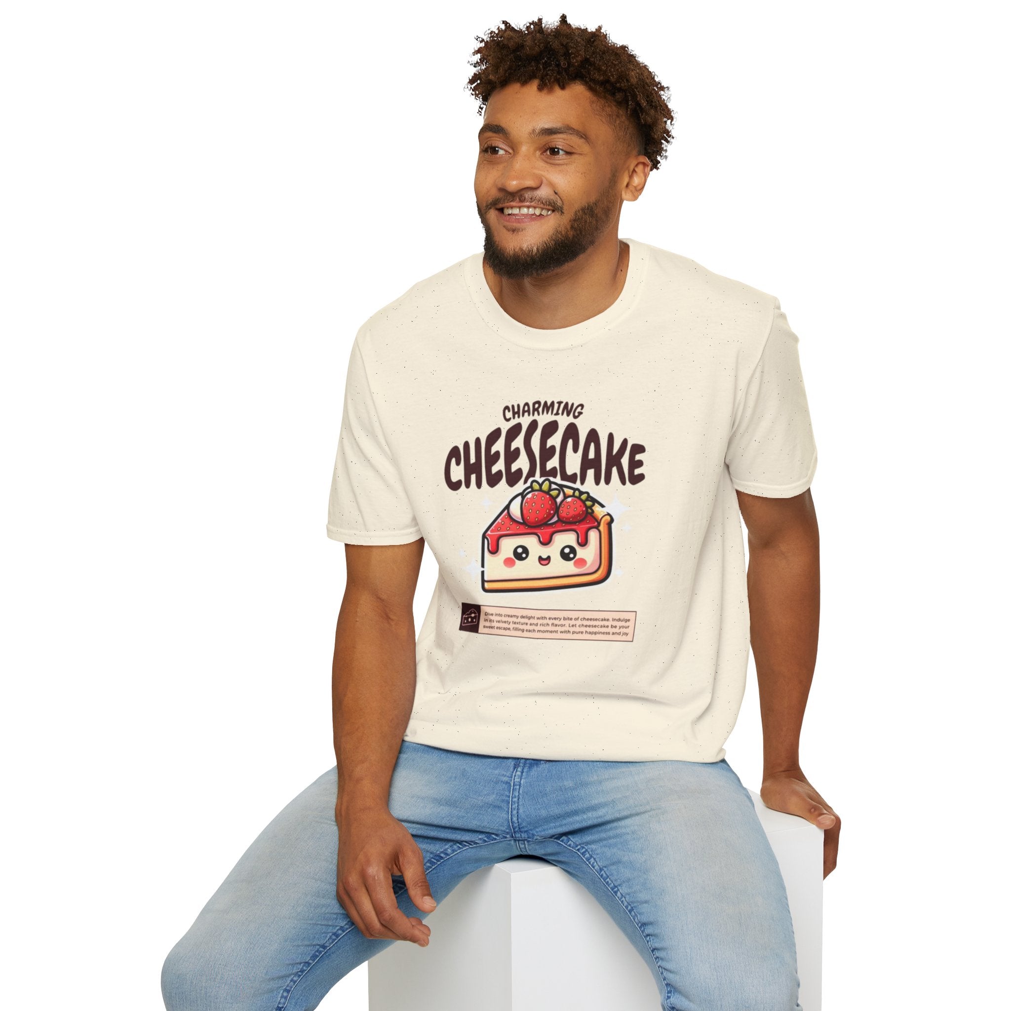 Cheesecake T-Shirt — Charming Kawaii Strawberry Slice Graphic Tee