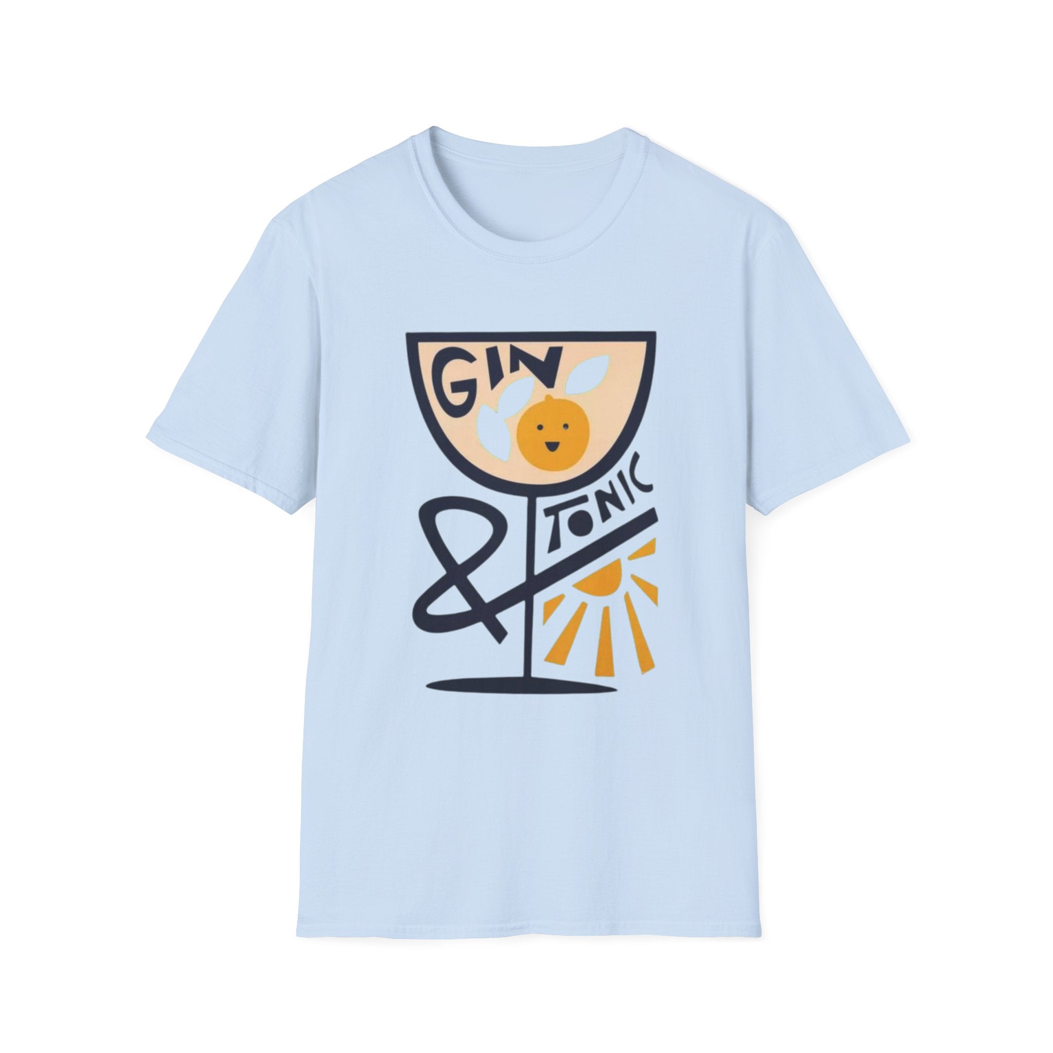 Gin & Tonic Graphic T-Shirt — Retro Cocktail Tee with Orange Slice