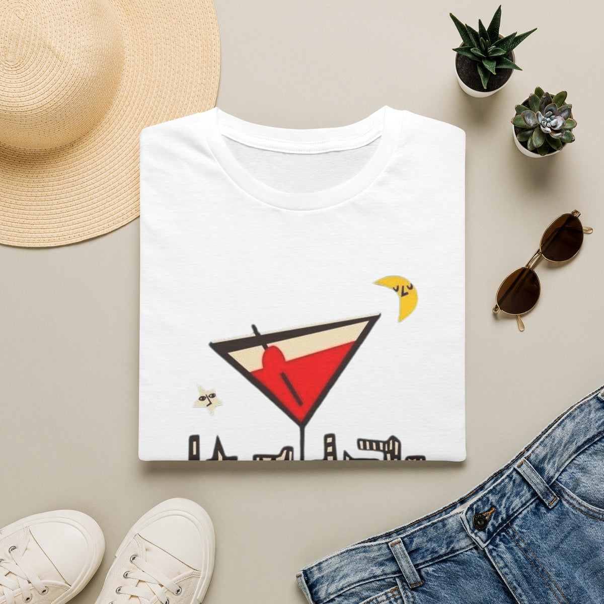 Manhattan Martini T-Shirt — NYC Skyline Cocktail Graphic Tee