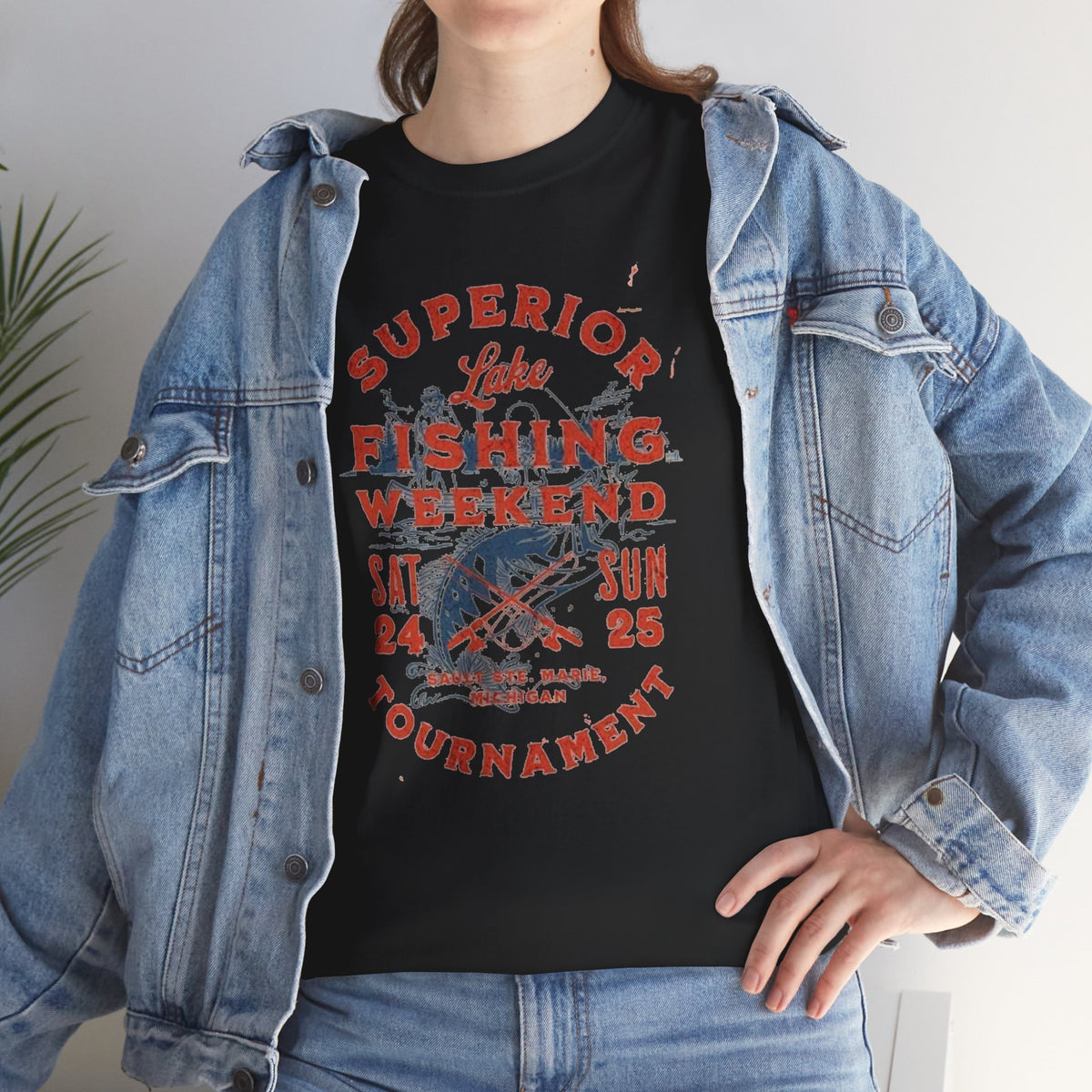 Fishing Tournament Tee — "Superior Lake Fishing Weekend" Vintage Fishing Shirt